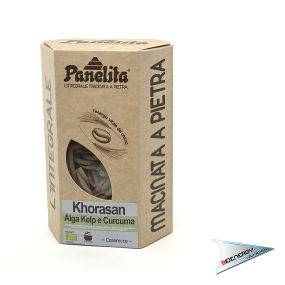 Panela-PASTA PANELITA CASERECCE KHORASAN CON ALGHE D’IRLANDA E CURCUMA (Conf. 250 gr)     